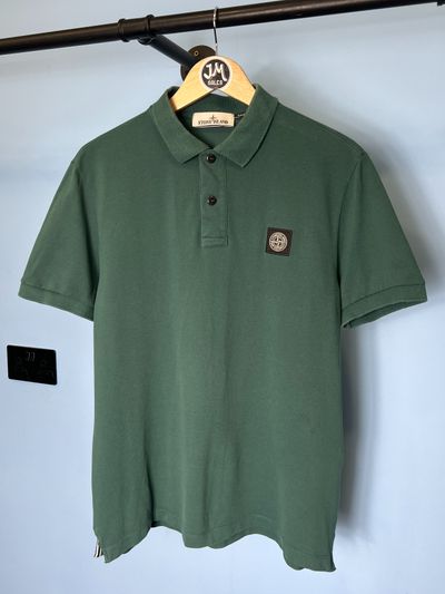 Large Stone Island Petrol Green Polo Shirt